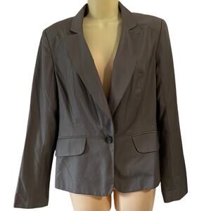 Merona Size 10 Gray Lined Blazer Women's Office Professional Suit Jacket